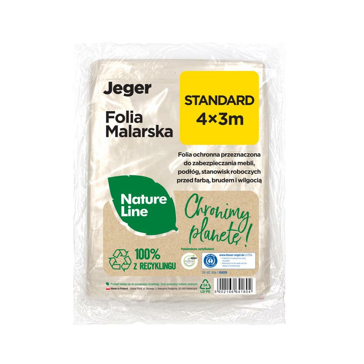 Folia malarska Nature Line Standard 4 x 3 m Jeger