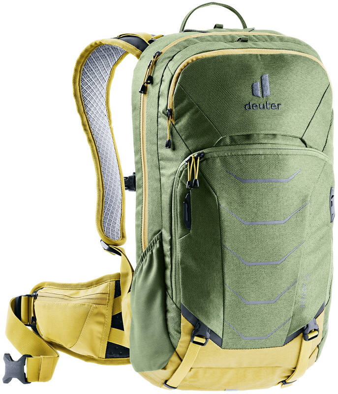 Deuter Attack 16 Backpack, zielony/żółty 2021 Plecaki z bukłakiem 3210121-khaki-turmeric
