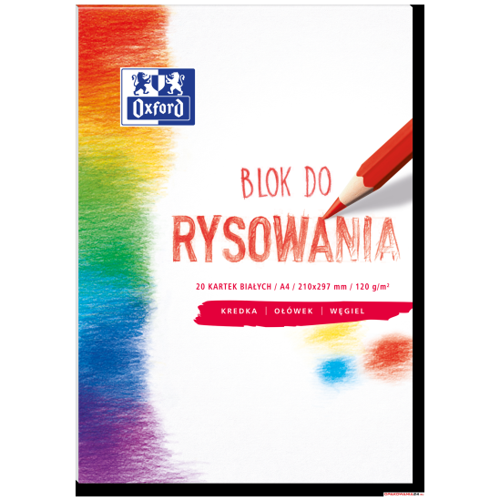 OXFORD Blok biurowy RYSUNKOWY BIAŁY A4 20K 120G 400093195