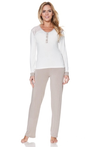 Damska bambusowa piżama FRANCESCA Beżowy M