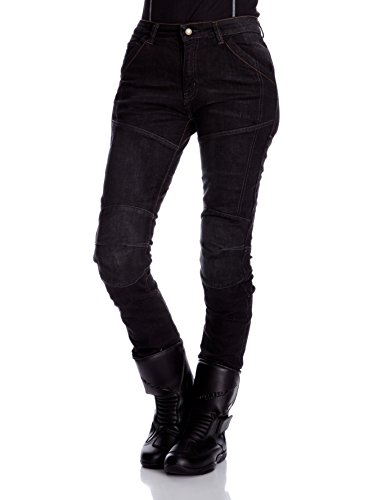 Roleff Racewear Kevlar damskie spodnie motocyklowe, czarne, rozmiar 29