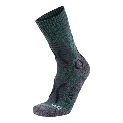 UYN męskie skarpety trekkingowe Explorer Comfort Socke, Green Melange/Black, 45/47