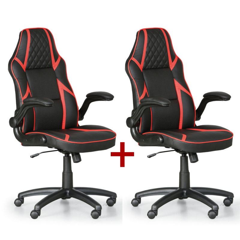 B2B Partner Krzesło biurowe Game, 1+1 GRATIS, czarny/czerwony 412137