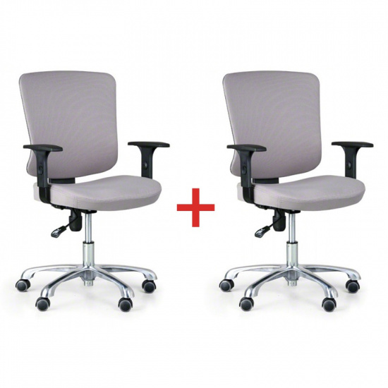 B2B Partner Krzesło biurowe Hilsch 1+1 gratis, szary 459046