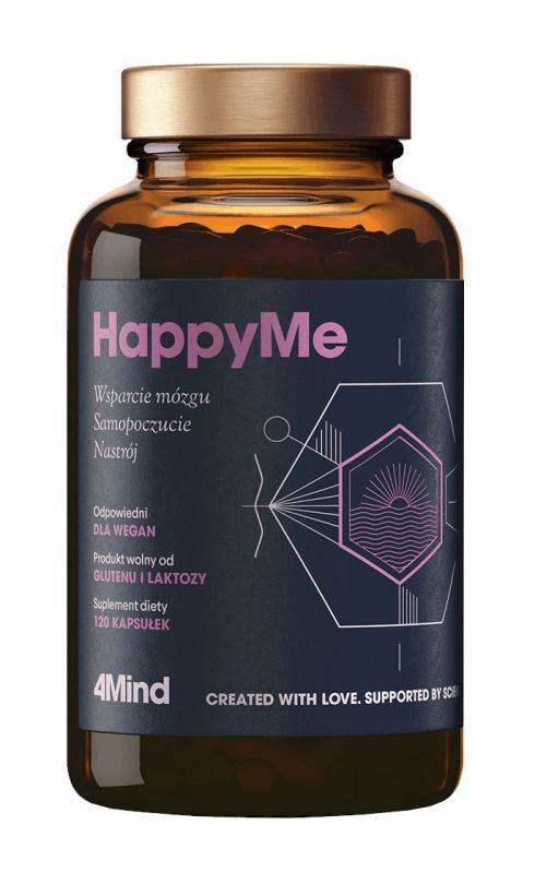 Health Labs Care Sp. z o.o. HEALTH LABS HappyMe Poprawa nastroju, usprawnienie pracy mózgu - 120 Kapsułek