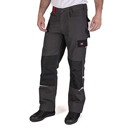 Lee Cooper Lee Cooper Odzież robocza męskie wielokieszeniowe bojówki robocze spodnie bezpieczeństwa, szare, 36 W/31R LCPNT236