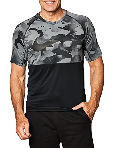 Nike Męski T-shirt Slim Camo czarny Black/Grey Fog S