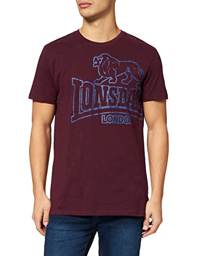 Lonsdale London London męska koszulka z długim rękawem Regular Fit czerwony Vintage Oxblood S 111262