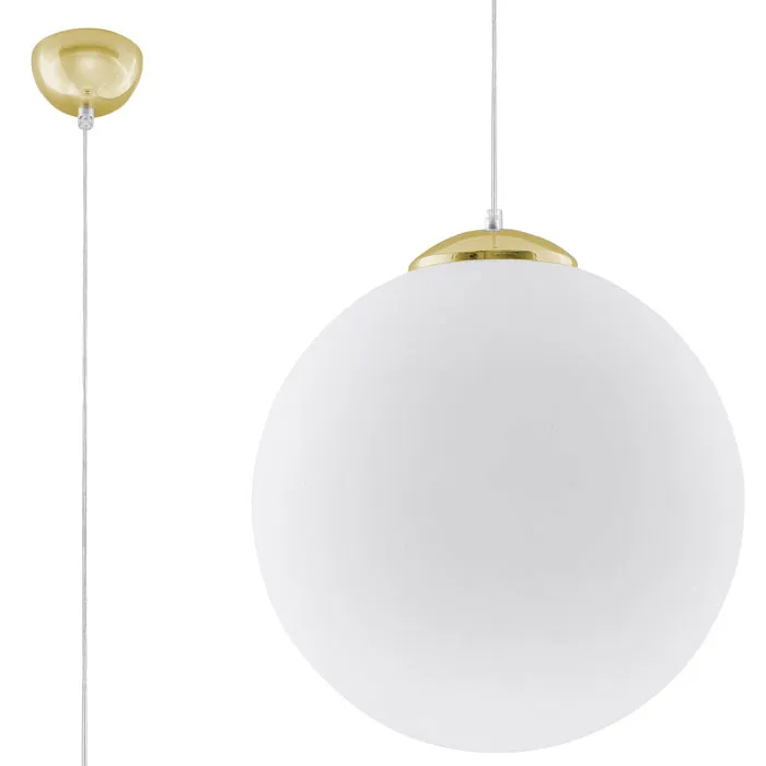 Biało-złota szklana lampa wisząca 40 cm A1-R85