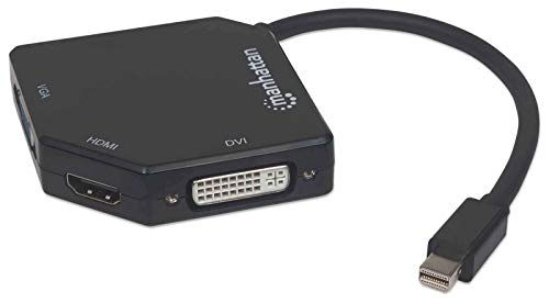 Manhattan Konwerter adapter Mini DisplayPort miniDP na HDMI/DVI/VGA M/F czarny (207720)