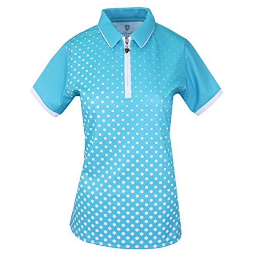 Island Green Damska koszulka golfowa damska sublimowana zapinana na zamek błyskawiczny oddychająca odprowadzająca wilgoć elastyczna koszulka polo koszulka polo Głęboki basen/biały 8