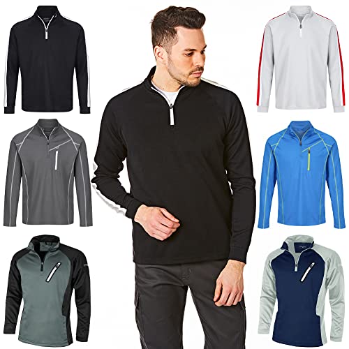 Under Par Męska kurtka z prążkowanym zamkiem błyskawicznym z kołnierzem środkowa warstwa koszulka golfowa czarny/biały XXL