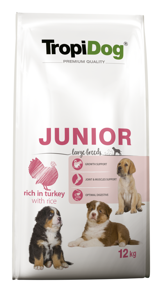 Tropidog Premium Junior Large Breeds Turkey&Rice 15 kg