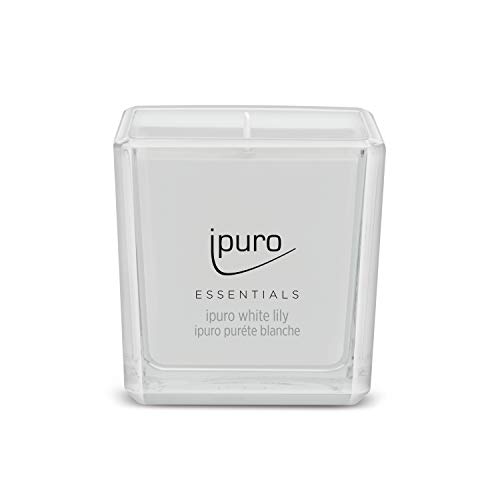 ipuro - Dekoracyjna świeca zapachowa Ipuro white lily – minimalistyczne i purystyczne świece zapachowe w szkle – intensywne świece zapachowe z kwiecistymi nutami – stylowa świeca 125 g