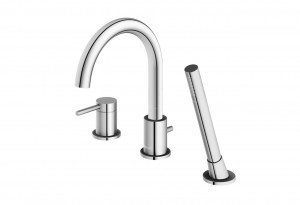 KOHLMAN QB241A AXEL 3-otworowa bateria wannowa z obrotową wylewką
