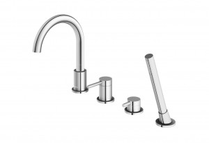 KOHLMAN QB244A AXEL 4-otworowa bateria wannowa z obrotową wylewką
