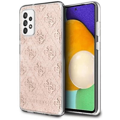 Guess Etui 4G Glitter Galaxy A52, różowe 3700740498941