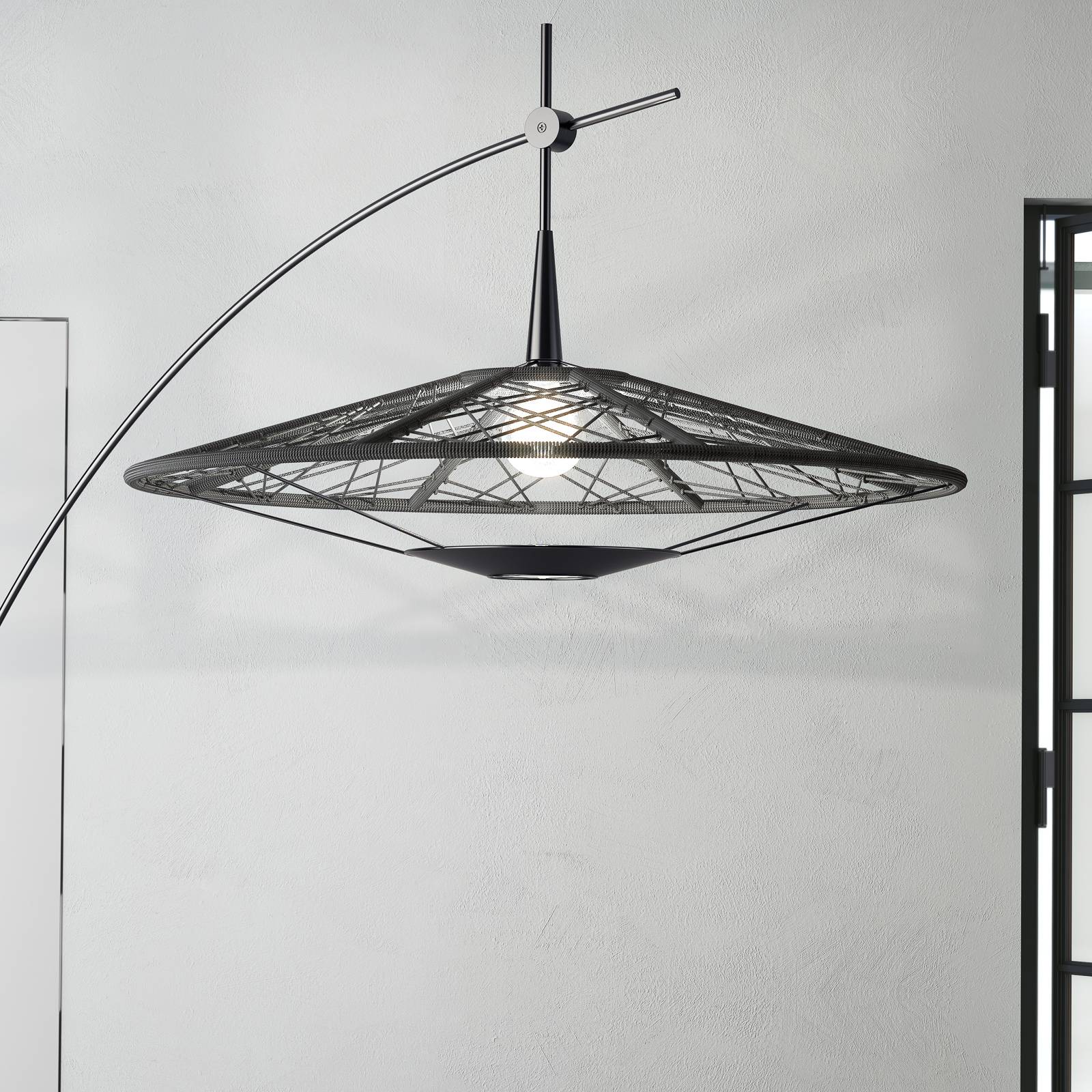 Forestier Carpa lampa podłogowa, czarna, 200 cm