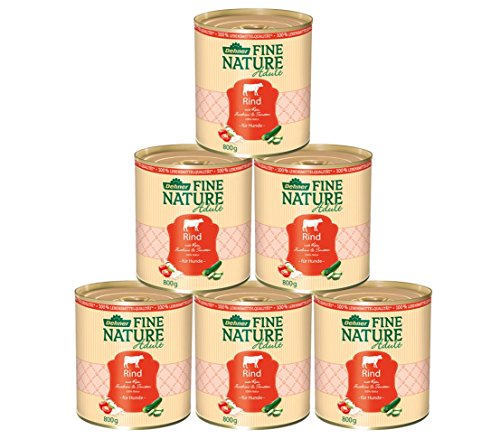 Dehner Fine Nature Hundefutter Adult, Rind, 6 X 800 G (4800 G)