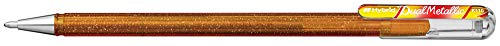 Pentel K110-DMXX Hybrid Dual Metallic długopis żelowy - błyszczący żel, kolor złoty/metaliczny, czerwony i złoty, grubość linii 0,5 mm, 12 szt.