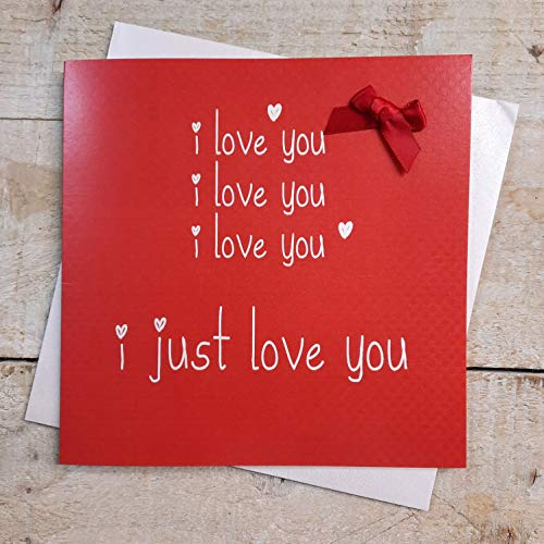 WHITE COTTON CARDS white cotton cards You.I Just Love You ręcznie wykończona karta walentynkowa, VLS8 VLS8-