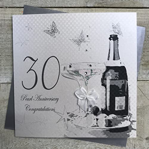 WHITE COTTON CARDS White Cotton Cards pamiątkę album na 30. urodziny, wykonana ręcznie, z Szampan, Złoto i pralinki, biały BD30