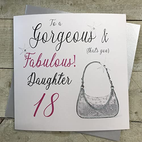 WHITE COTTON CARDS white cotton cards 'Large to A Gorgeous and Fabulous Daughter' 45 cm ręcznie robiona kartka na 18. urodziny, XN18-D18 XN18-D18