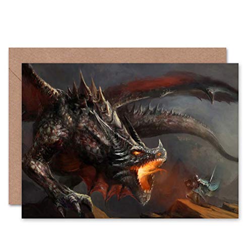 Wee Blue Coo Wee Blue Coo DRAGON Fire KNIGHT FIGHT BANK PODROWIENIA kartka urodzinowa sztuka CL293