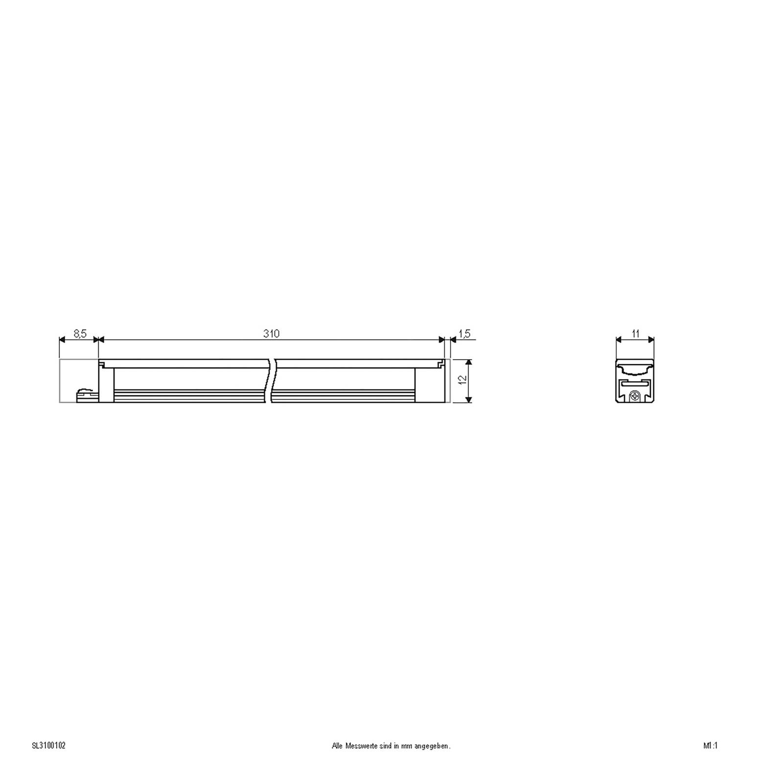 EVN Lampa do nabudowania LED Bordo z aluminium, 31 cm