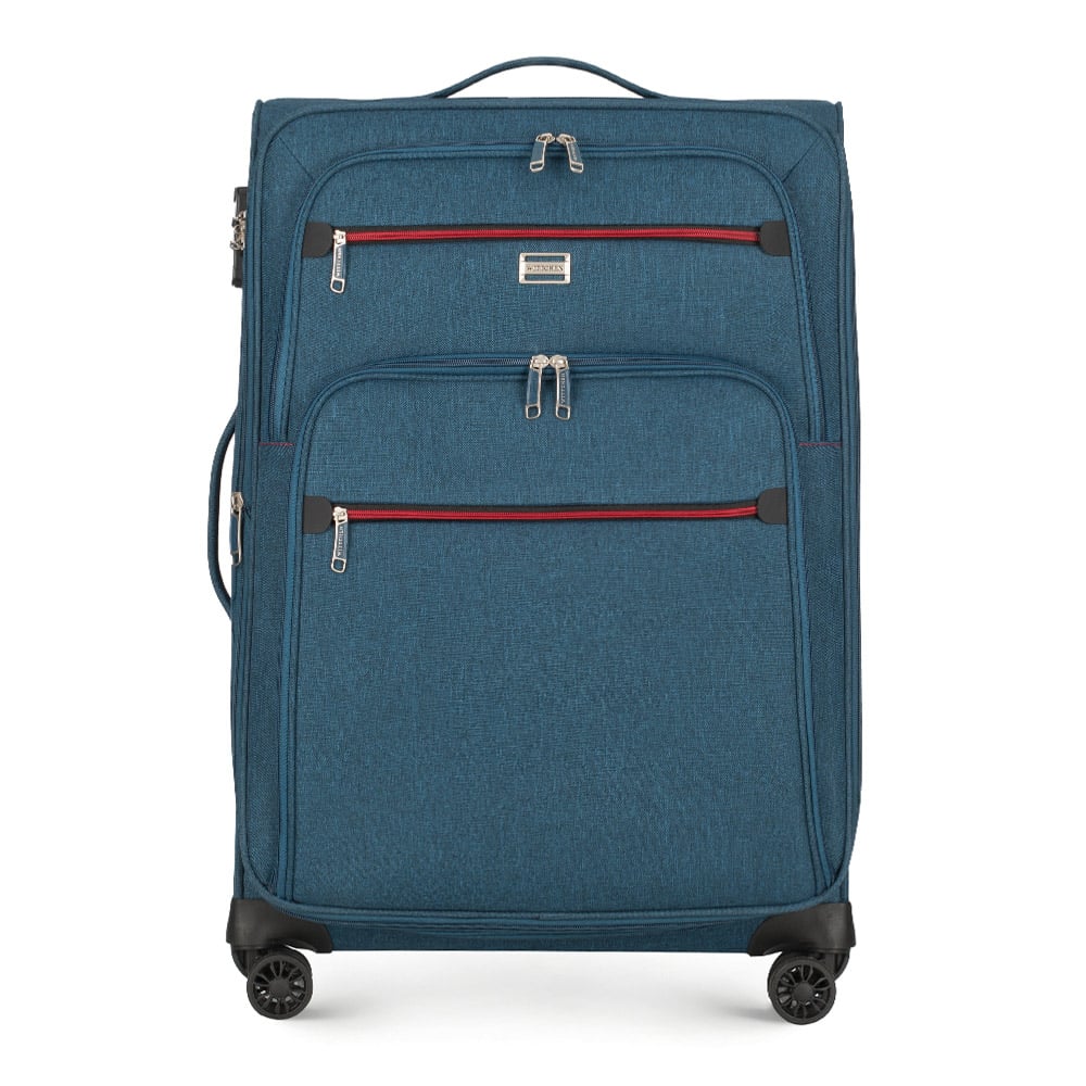 Średnia walizka z kolorowym suwakiem