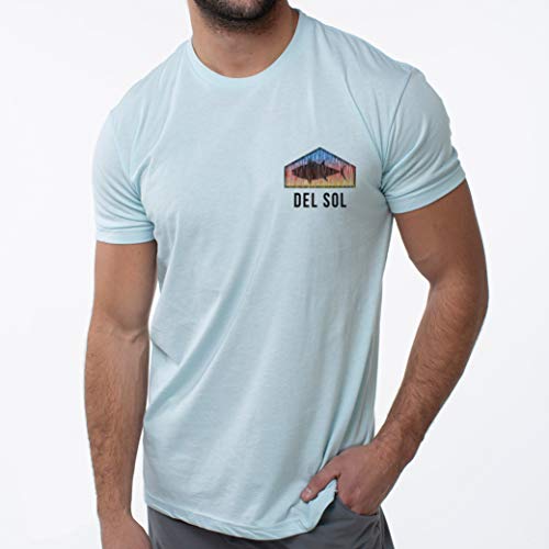 Del Sol Del Sol Męski T-shirt Classic Crew Tee  Big Fish Ice Blue  zmienia kolor czarny w żywe kolory na słońcu  rozmiar XXL