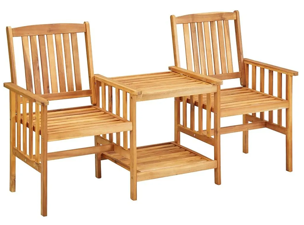 Brązowy komplet drewnianych mebli ogrodowych H5-E89