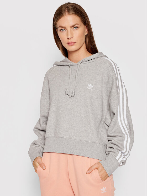 Adidas Bluza adicolor Classics Crop H34615 Szary Relaxed Fit