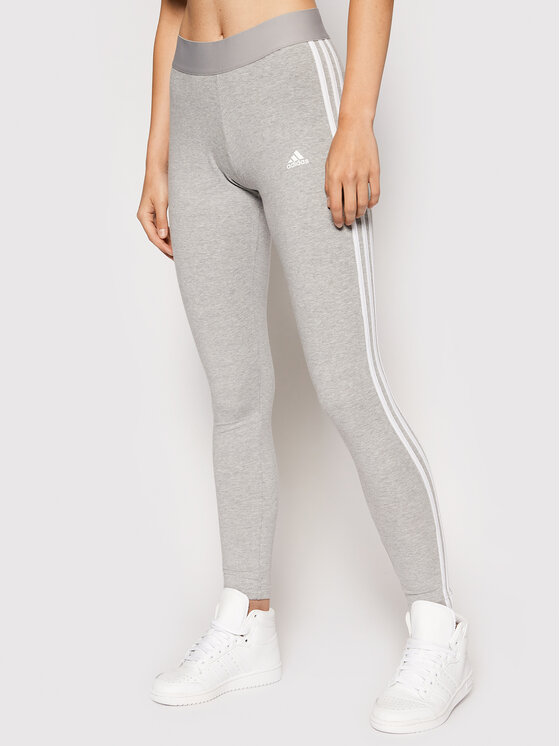 Adidas Legginsy Essentials 3-Stripes GV6017 Szary Slim Fit