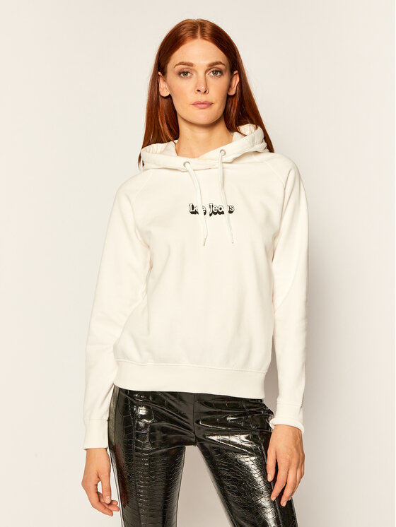 Lee Bluza Hoodie L53WTXRR Biały Regular Fit