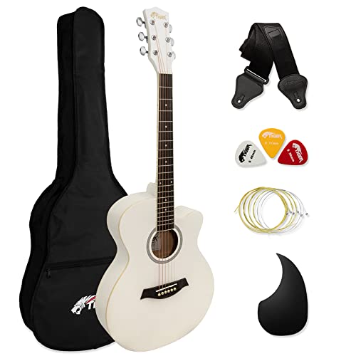TIGER mała gitara akustyczna dla początkujących gitara - biała