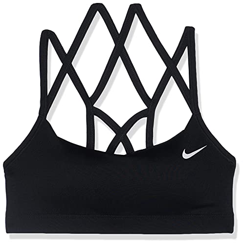 Nike damski ulubiony pasek z paskiem lekki biustonosz sportowy czarny/biały M