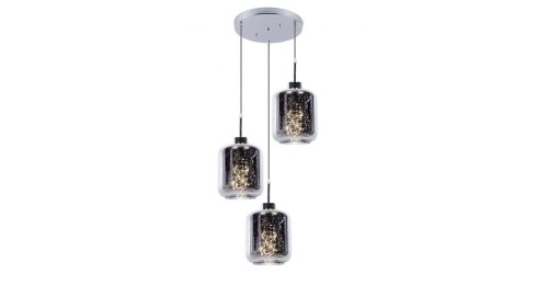 Lumina Deco Deco POTRÓJNA NOWOCZESNA LAMPA WISZĄCA ZWIS CHROMOWANA ALACOSMO W3-RD DECO LDP 6811-3-RD (CHR)