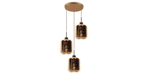 Lumina Deco Deco POTRÓJNA NOWOCZESNA LAMPA WISZĄCA ZWIS ZŁOTA ALACOSMO W3-RD DECO LDP 6811-3-RD (GD)