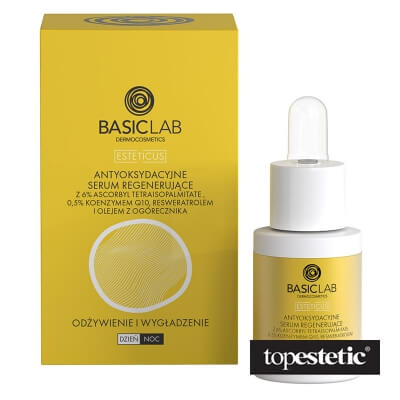 BasicLab BasicLab Esteticus Serum Odżywienie i Wygładzenie 15ml antyoksydacyjne serum regenerujące z 6% tetraisopalmitate, 0,5% koenzymem Q10 i olejem z ogórec