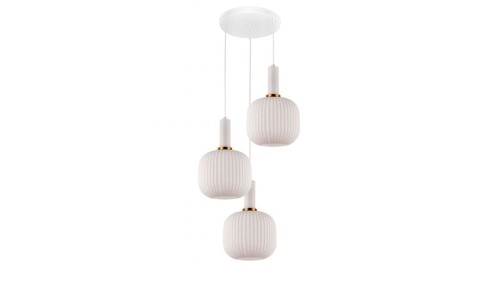 Lumina Deco Deco POTRÓJNA LAMPA WISZĄCA LOFT BIAŁA GATO W3-RD DECO LDP 1217-3-RD (WT+WT)