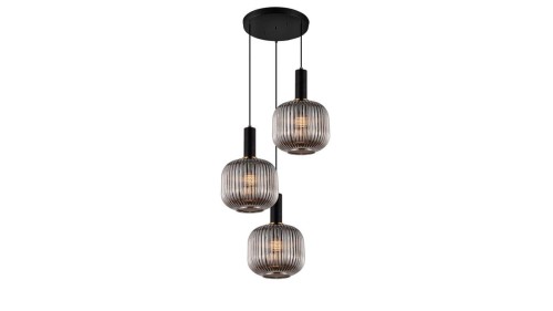 Lumina Deco Deco POTRÓJNA LAMPA WISZĄCA LOFT DYMIONA GATO W3-RD DECO LDP 1217-3-RD (GR+BK)