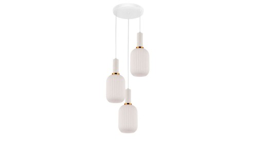 Lumina Deco Deco POTRÓJNA LAMPA WISZĄCA LOFT BIAŁA RICO W3-RD DECO LDP 1218-3-RD (WT+WT)