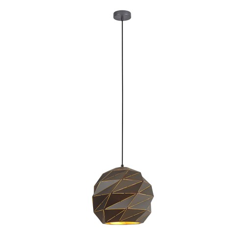 Italux LAMPA wisząca PALERMO geometryczna OPRAWA metalowy ZWIS mozaika grafitowa
