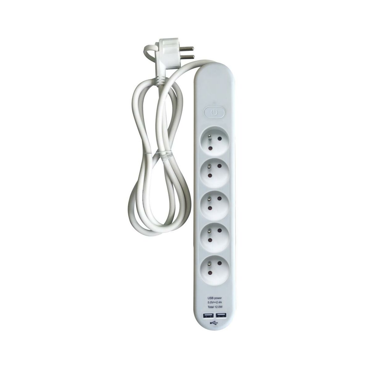 HBF LEXMAN listwowy 5x2P 2xUSB biały LEXMAN