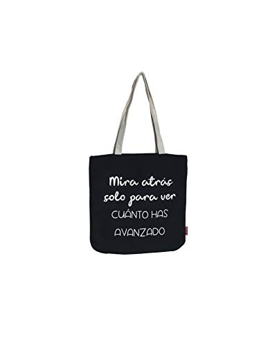 Econanos Econanos Hellobags2019 płócienna i plażowa torba na zakupy, 38 cm, czarna (NEGRO) N-003-MIRAATRÁS