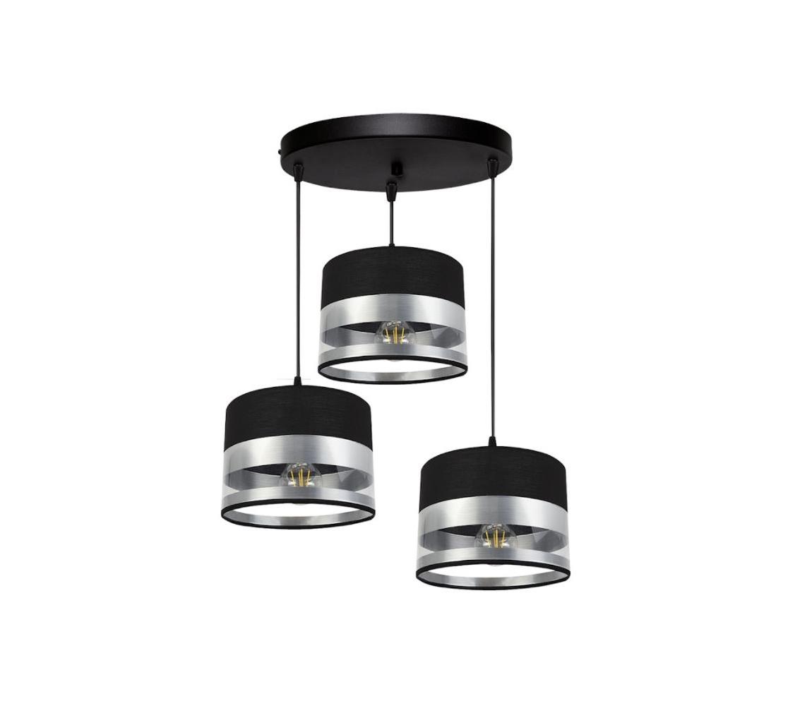 Żyrandol na lince MILO 3xE27/60W/230V srebrny/czarny