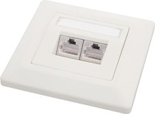 Solarix gniazdo 2 x CAT5e UTP RJ45 podtynkowy biały SX9-2-5E-UTP-WH SX925EUTPWH SX925EUTPWH