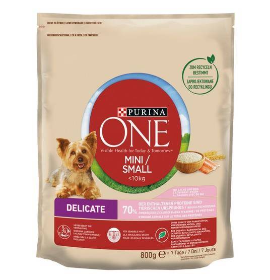 PURINA One Mini DeliCate z łososiem i ryżem 800g