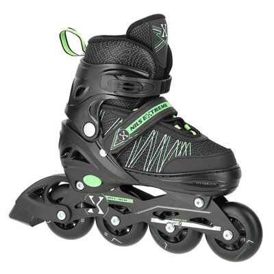 Nils Extreme NH11912 A 2w1 BLACK/GREEN ROZM. M(35-38) ŁYŻWOROLKI Z WYM. PŁ. HOKEJOWĄ EXTREME